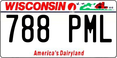 WI license plate 788PML