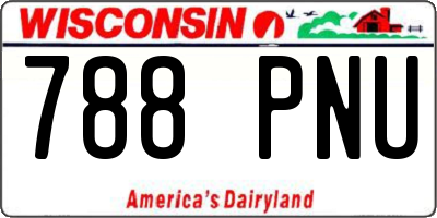 WI license plate 788PNU