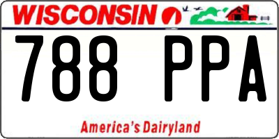WI license plate 788PPA