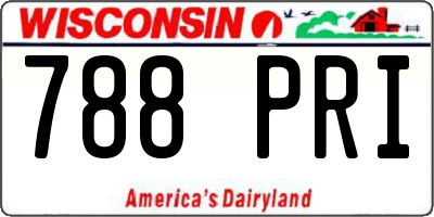 WI license plate 788PRI