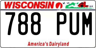 WI license plate 788PUM