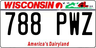 WI license plate 788PWZ
