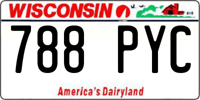 WI license plate 788PYC
