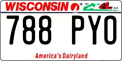 WI license plate 788PYO