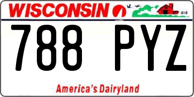 WI license plate 788PYZ