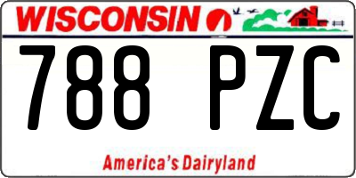 WI license plate 788PZC