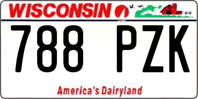 WI license plate 788PZK