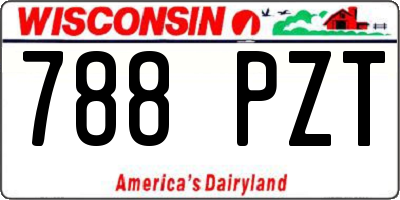 WI license plate 788PZT