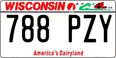 WI license plate 788PZY