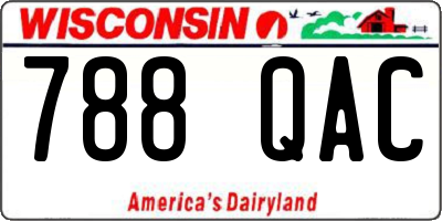 WI license plate 788QAC