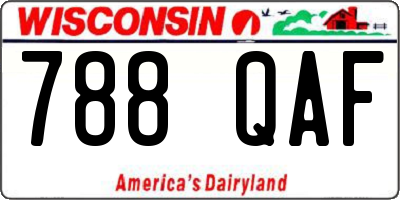 WI license plate 788QAF