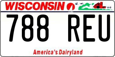 WI license plate 788REU