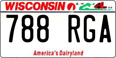 WI license plate 788RGA