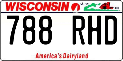 WI license plate 788RHD