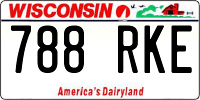 WI license plate 788RKE