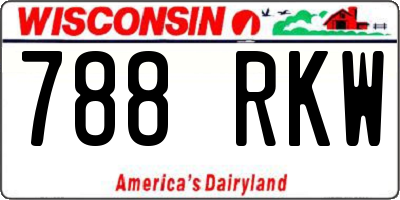 WI license plate 788RKW
