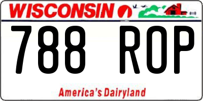 WI license plate 788ROP