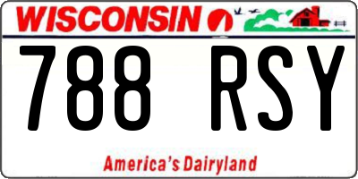 WI license plate 788RSY