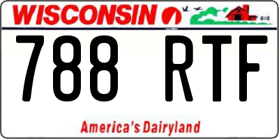 WI license plate 788RTF
