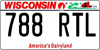 WI license plate 788RTL