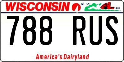 WI license plate 788RUS