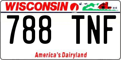 WI license plate 788TNF