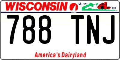 WI license plate 788TNJ