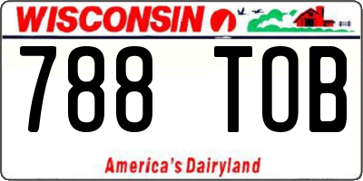 WI license plate 788TOB