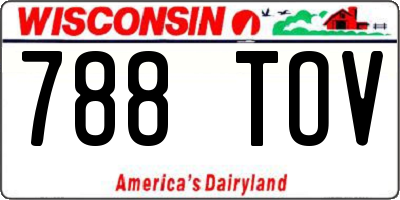 WI license plate 788TOV