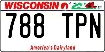 WI license plate 788TPN