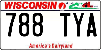 WI license plate 788TYA