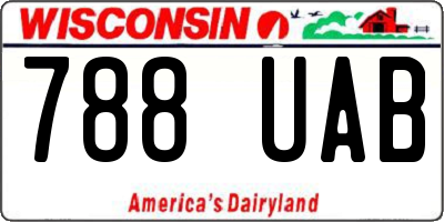 WI license plate 788UAB