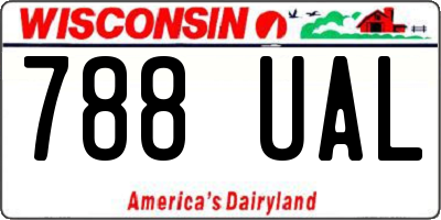 WI license plate 788UAL