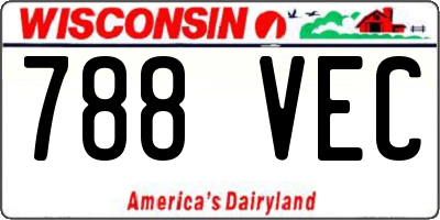 WI license plate 788VEC