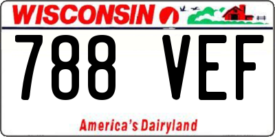 WI license plate 788VEF