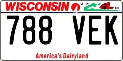 WI license plate 788VEK