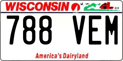 WI license plate 788VEM