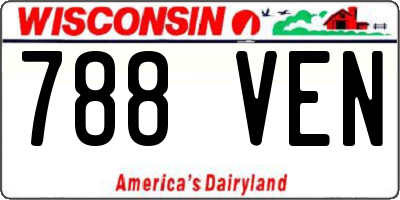 WI license plate 788VEN