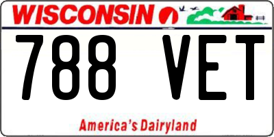 WI license plate 788VET