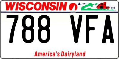 WI license plate 788VFA