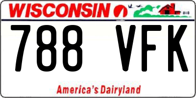 WI license plate 788VFK