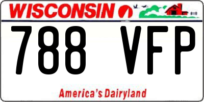 WI license plate 788VFP