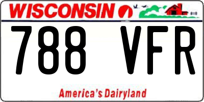 WI license plate 788VFR