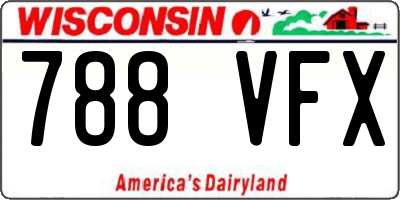 WI license plate 788VFX