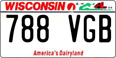 WI license plate 788VGB