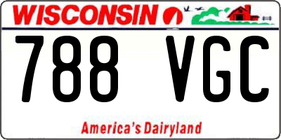 WI license plate 788VGC