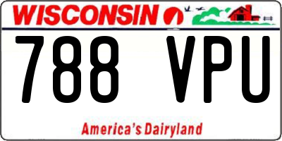 WI license plate 788VPU