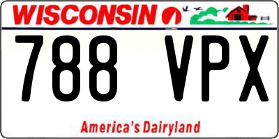 WI license plate 788VPX