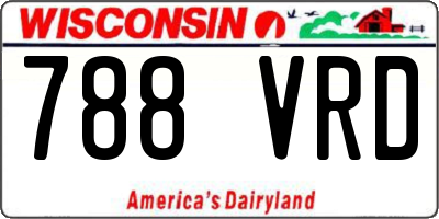 WI license plate 788VRD