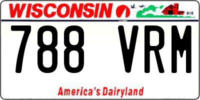 WI license plate 788VRM